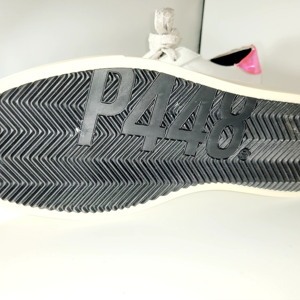 NWOT-❤️-P448-Ladies John Peakary Leather Sneakers-Sold at Dillards - Picture 15 of 16
